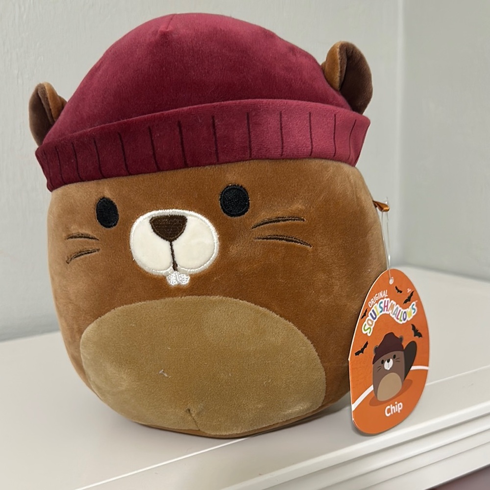 Squishmallows Brown and Red Beaver Stuffed Animal